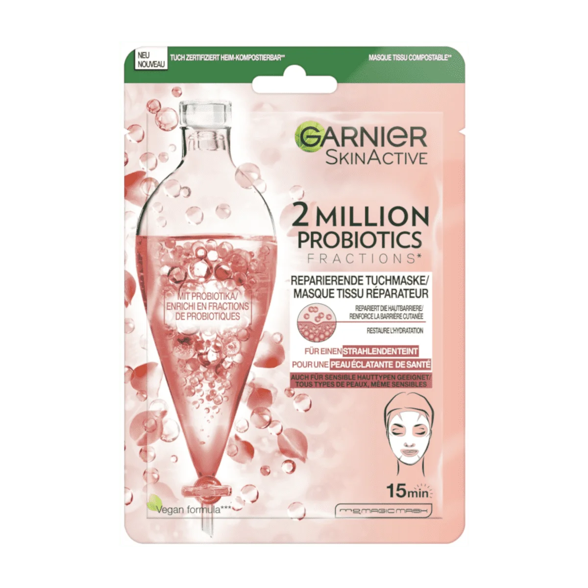 Garnier SkinActive Tuchmaske 2 Million Probiotics, 1 Stk