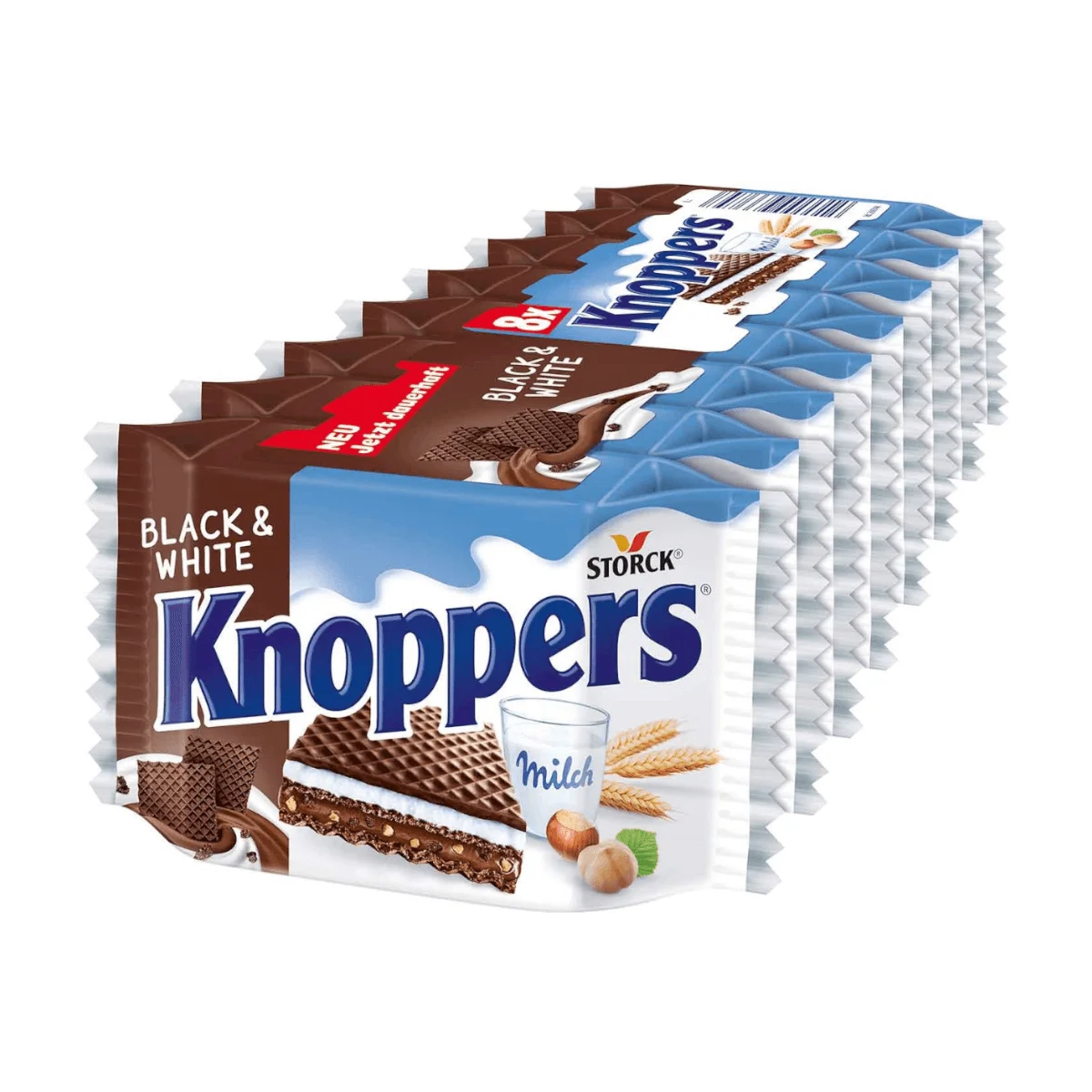 Knoppers Black & White 8 Stk, 200 g  (MHD: 01.06.24)