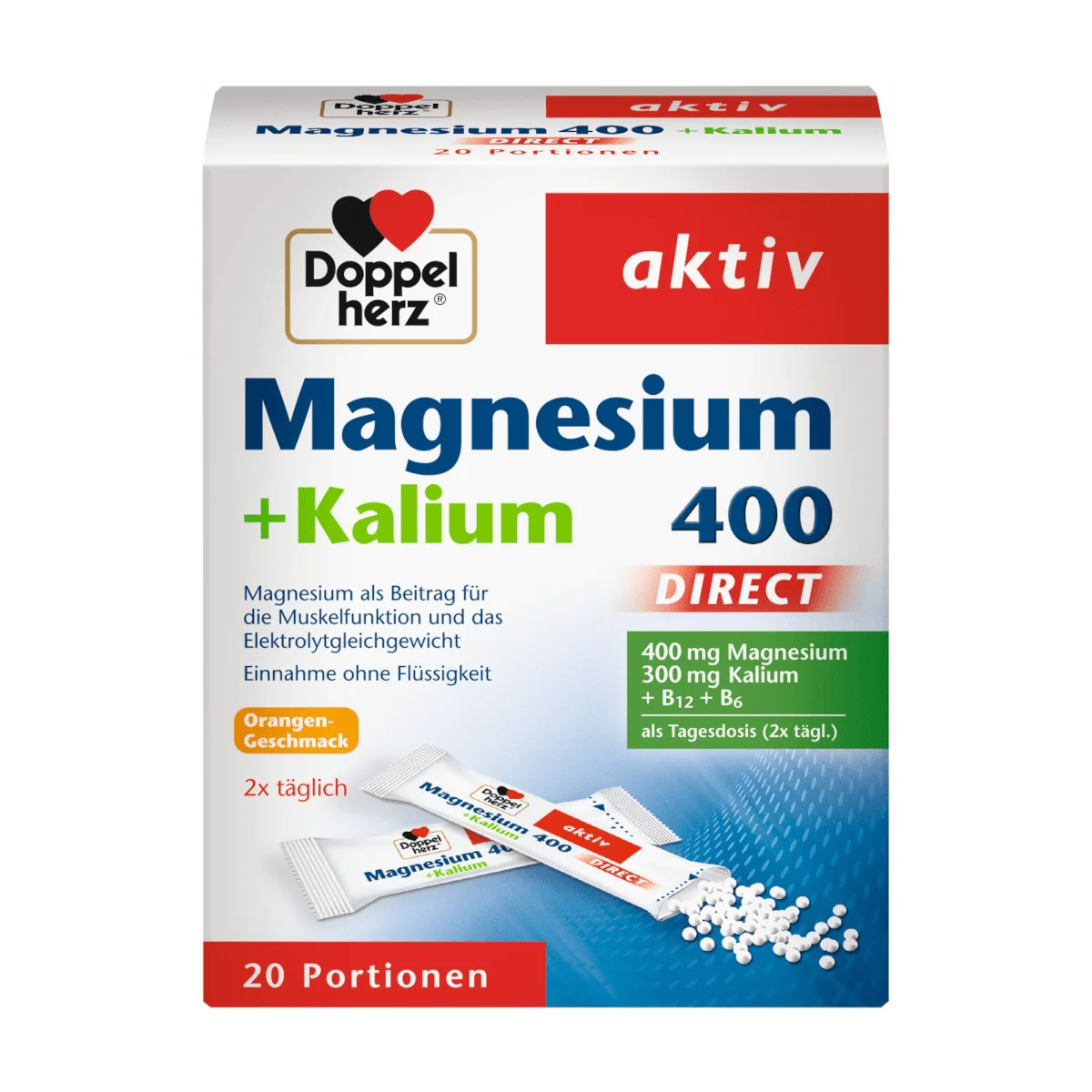 Doppelherz Magnesium 400 + Kalium direct, 20 Port