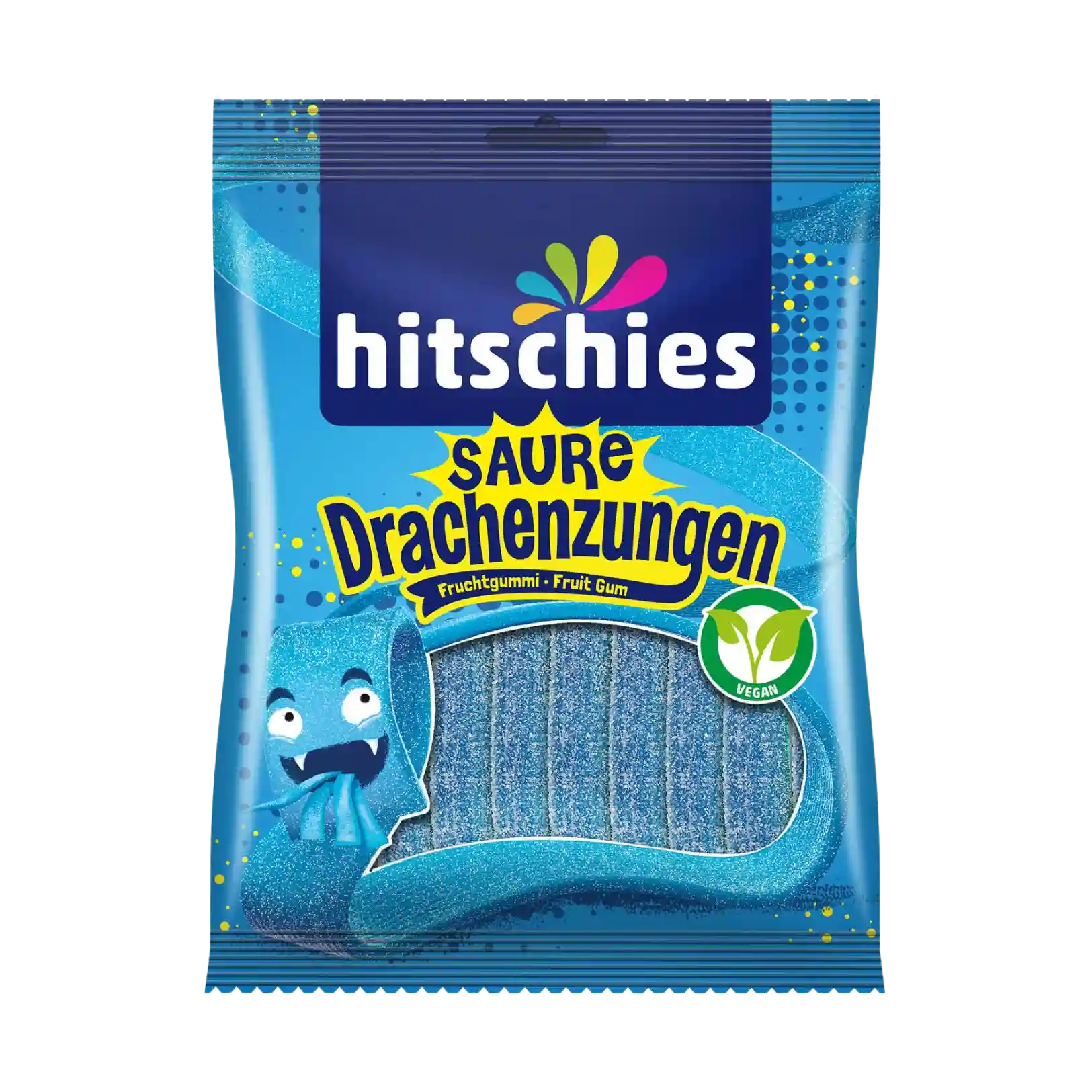 Hitschies Saure Drachenzungen Blau Fruchtgummi, 125 g