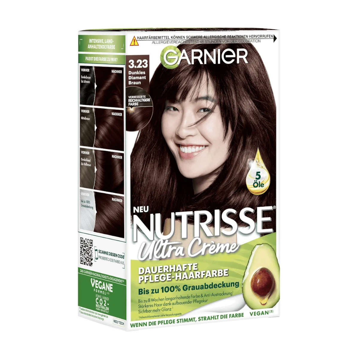 Garnier Nutrisse Haarfarbe Dunkles Diamantbraun | Colorationen