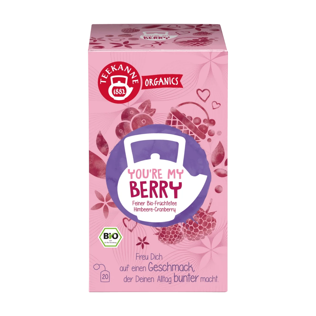 Teekanne Früchtetee you're my berry mit Himbeere, Cranberry (20 Beutel), 45 g