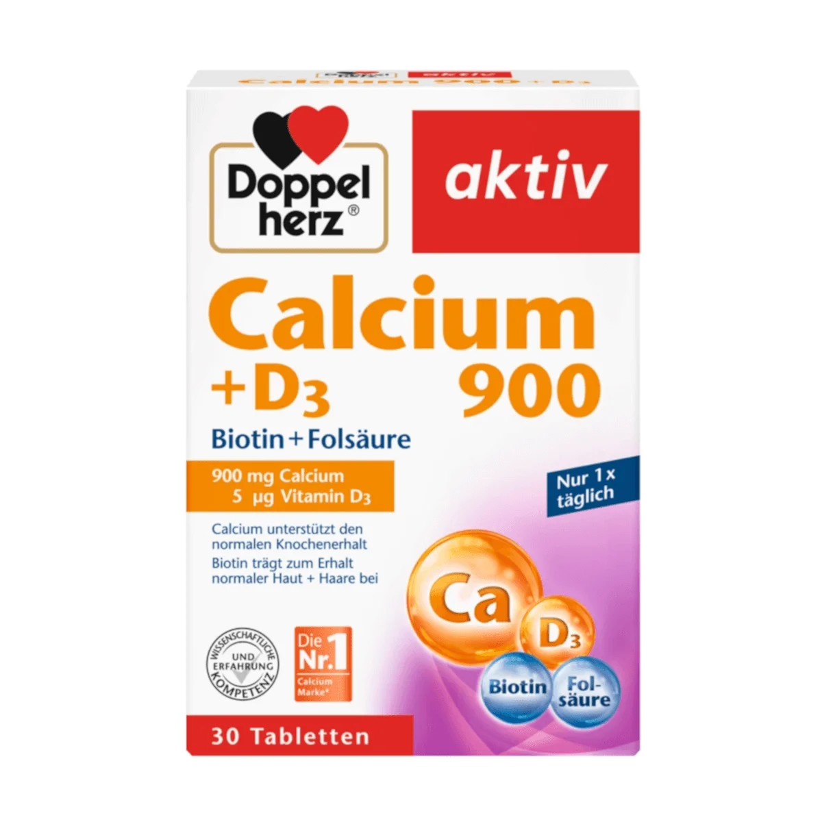 Doppelherz Calcium 900 + Vitamin D3 Tabletten, 30 Stk