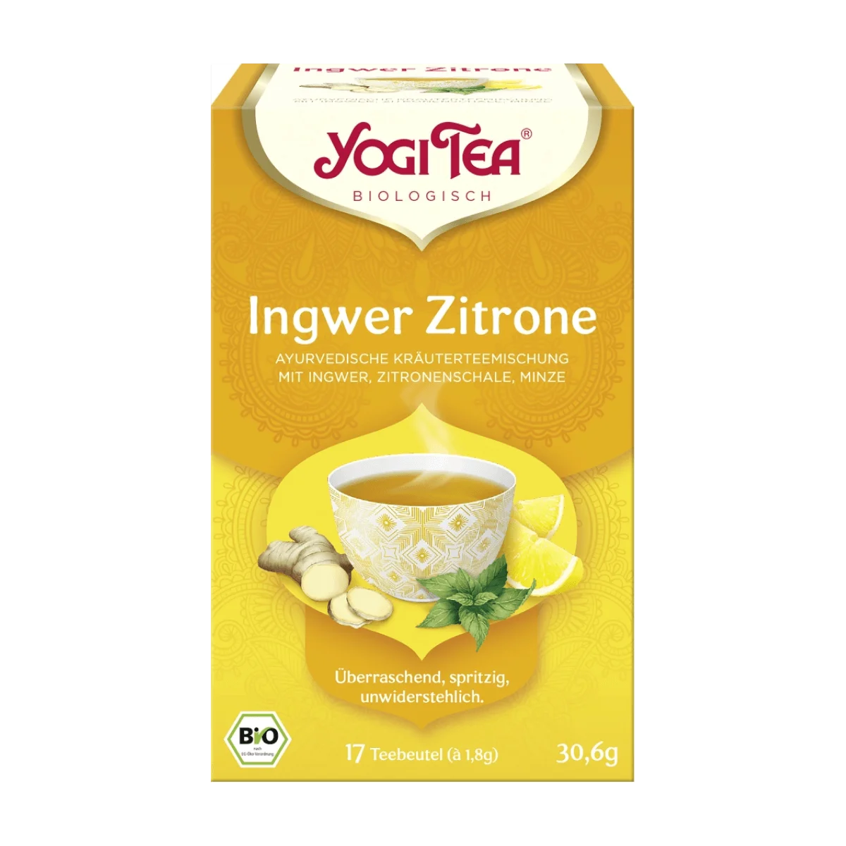 YOGI TEA Kräutertee Ingwer, Zitronenschale, Minze (17 Beutel), 30.6 g